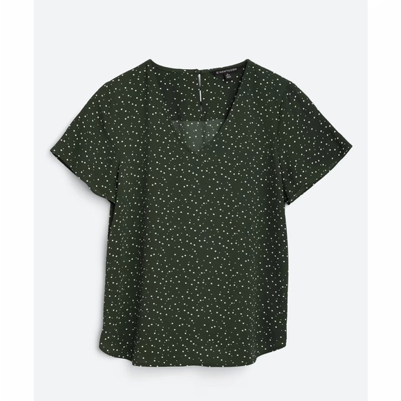 41 Hawthorn Forest Green Speckled Blouse - Picture 1 of 5